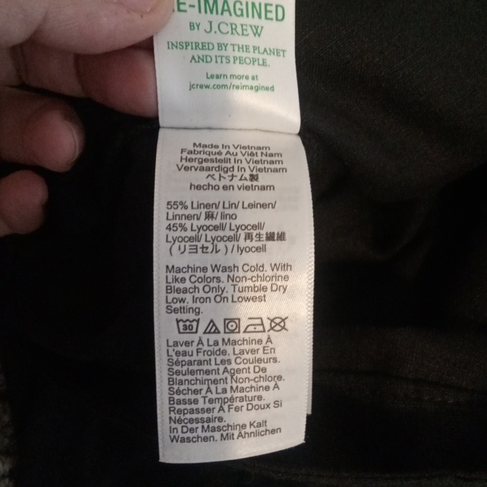 J. Crew Linen Blendvpants Womens 14 Seaside Cargo Straight Leg 2023 - Picture 6 of 9